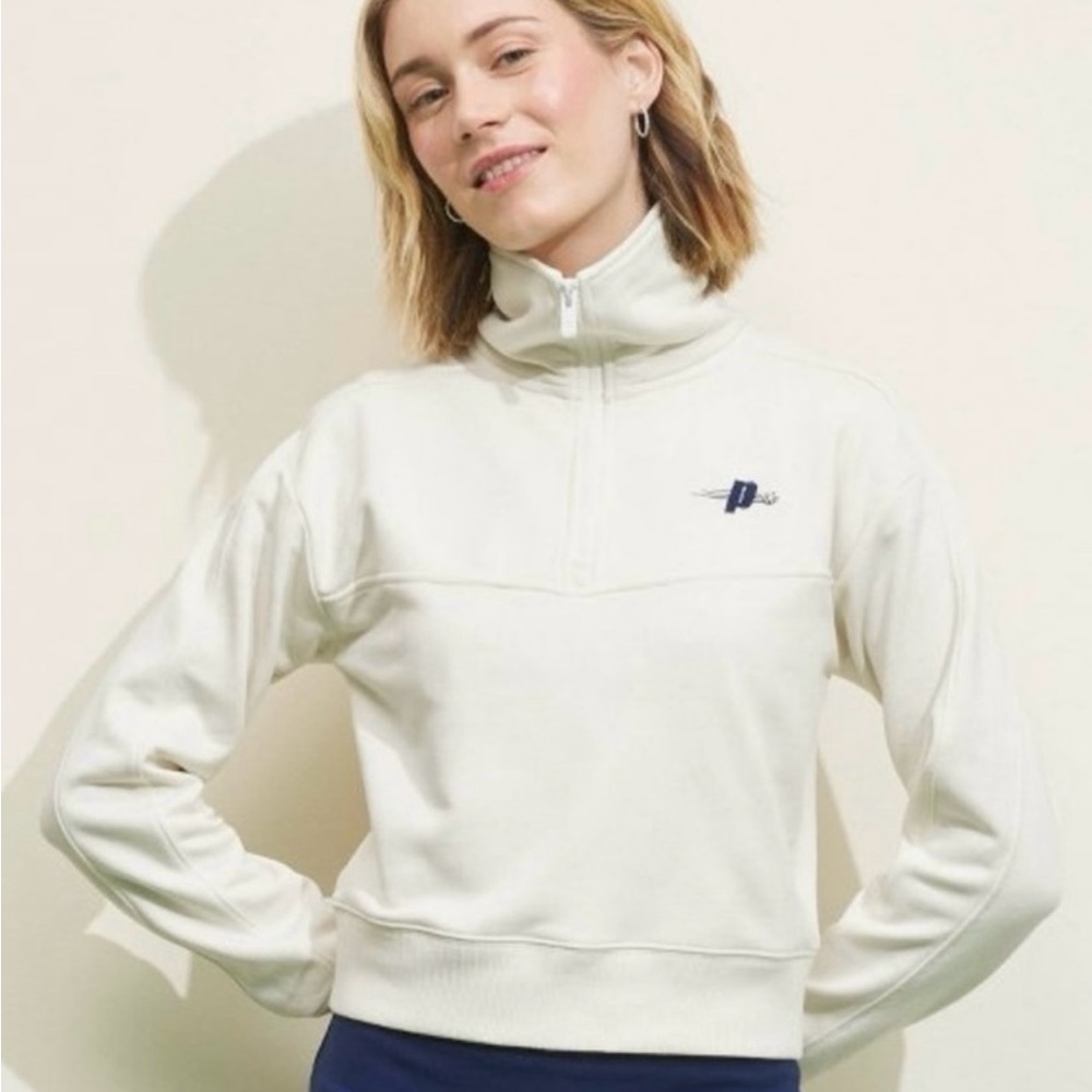 Prince white 1/4 zip Pullover